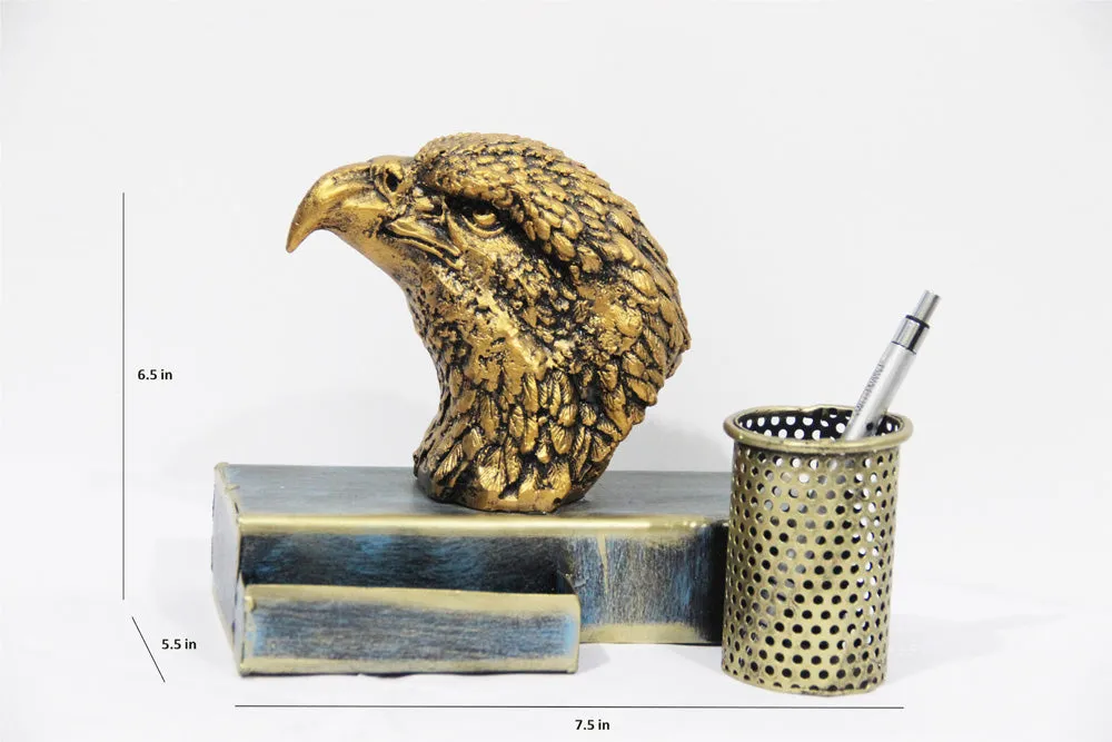 Metallic Eagle Pen Holder Table Accent Single Piece