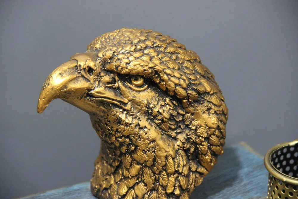 Metallic Eagle Pen Holder Table Accent Single Piece
