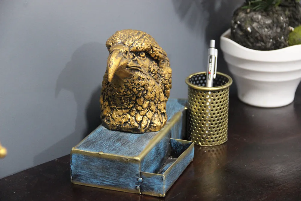 Metallic Eagle Pen Holder Table Accent Single Piece