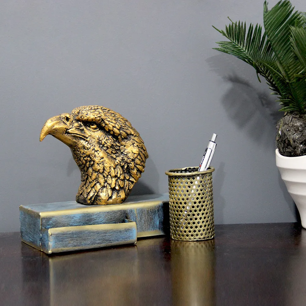 Metallic Eagle Pen Holder Table Accent Single Piece