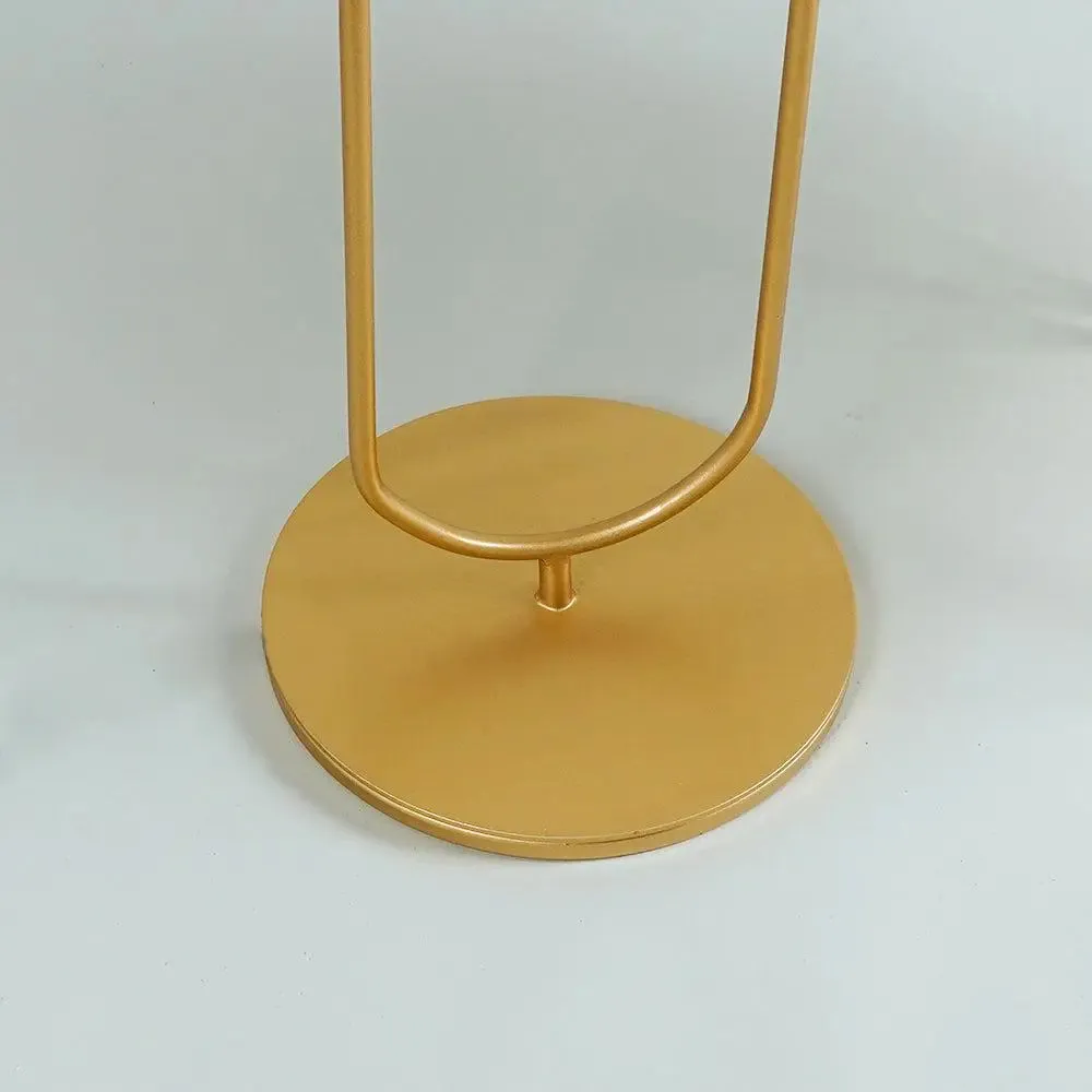 Metallic Floor Lamp with Disc Stand And White Shade