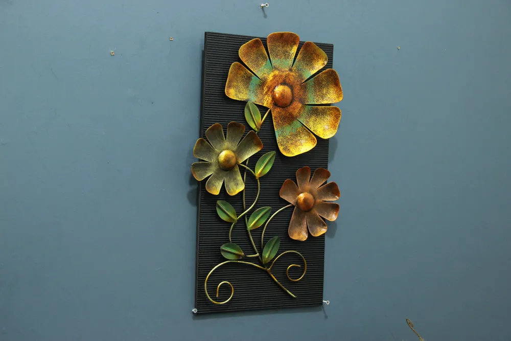 Metallic Floral Wall Art Frame for Bedroom/Living Area