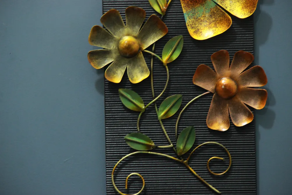 Metallic Floral Wall Art Frame for Bedroom/Living Area