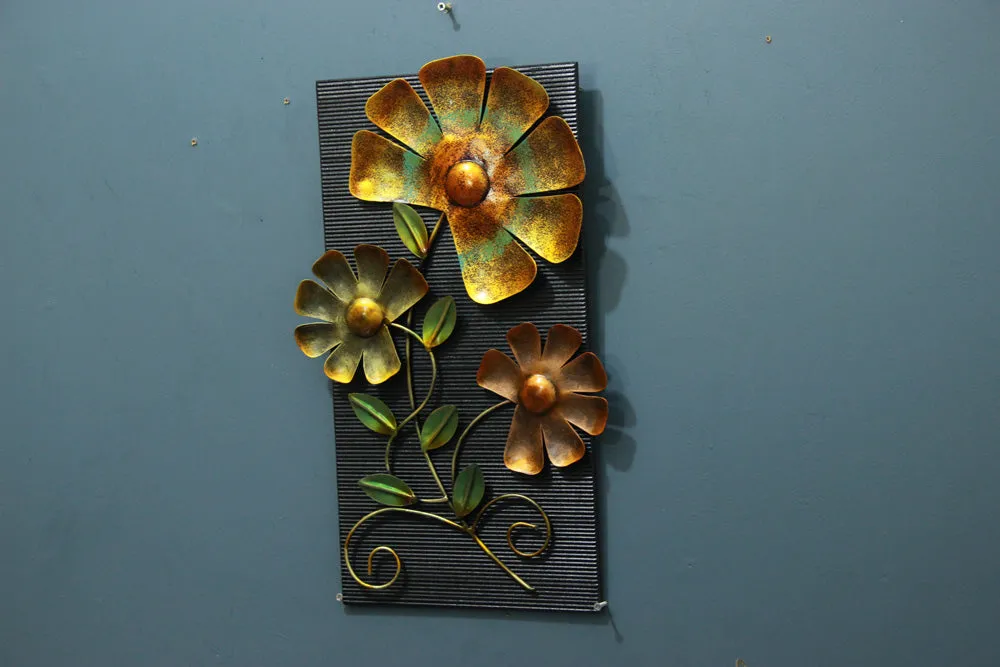 Metallic Floral Wall Art Frame for Bedroom/Living Area