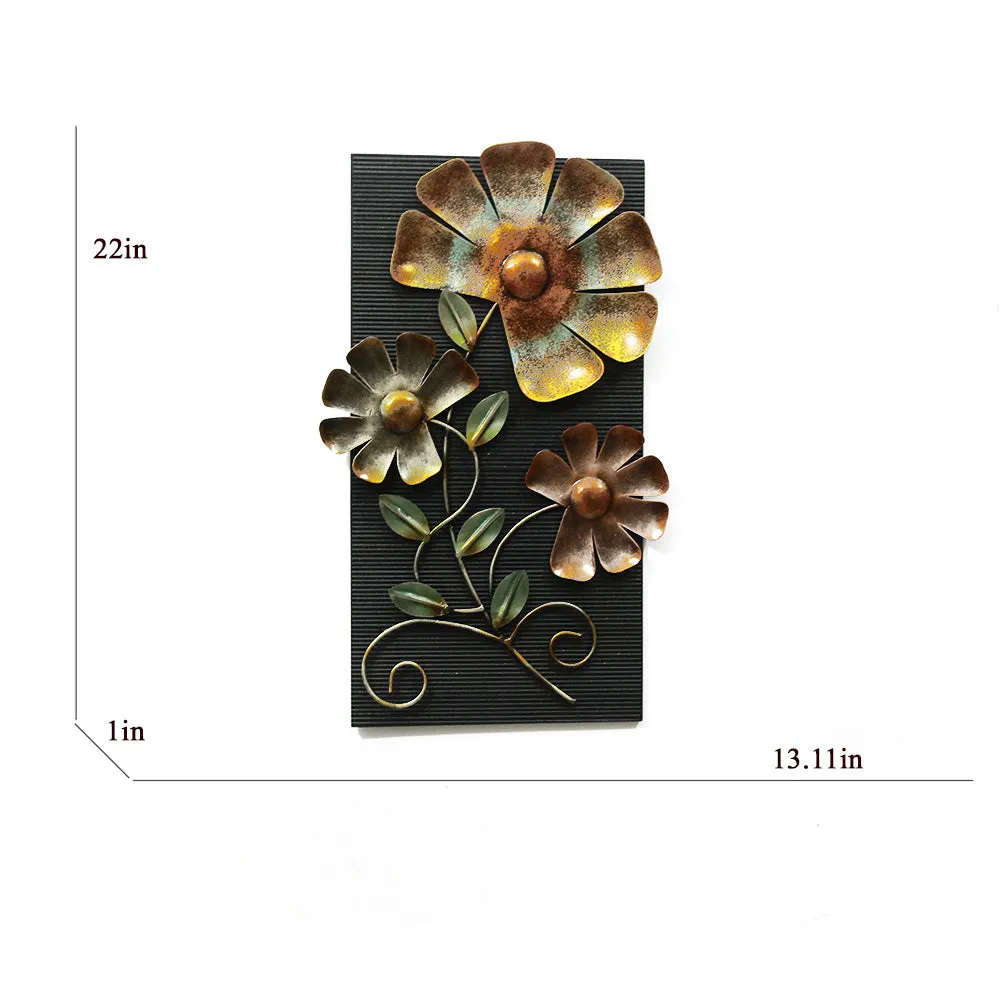 Metallic Floral Wall Art Frame for Bedroom/Living Area