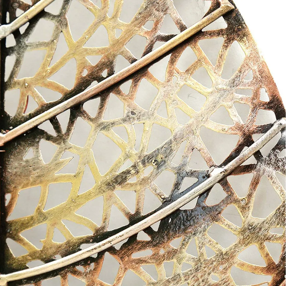Metallic Leaf Inspired Wall Art Piece in Bronze Finish
