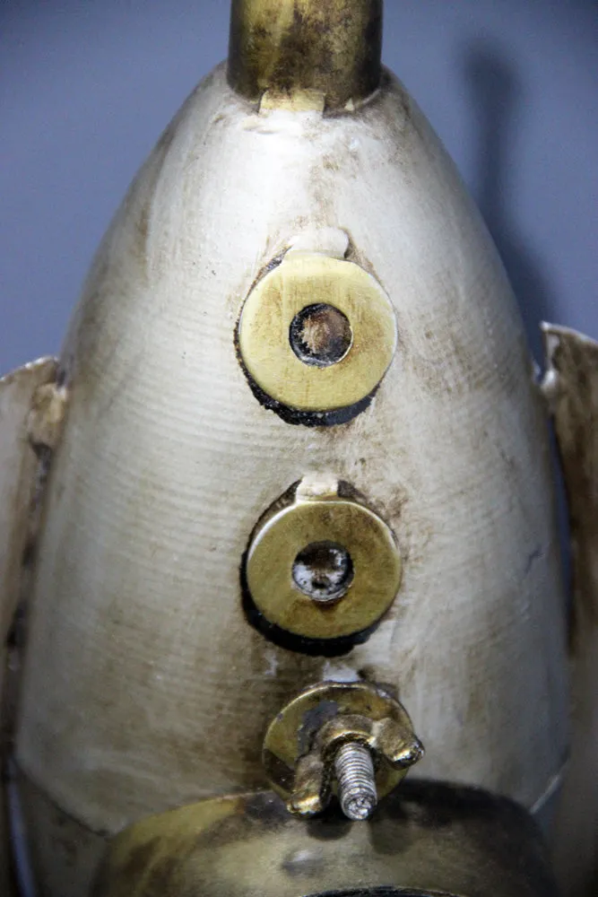 Metallic Rocket Inspired Table Clock / Table Decor