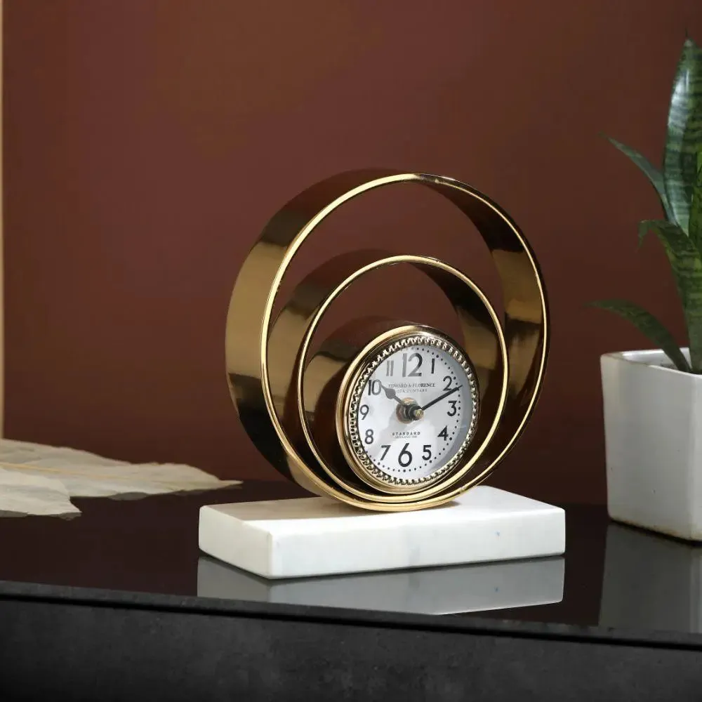 Metallic Table Clocks with White Stand
