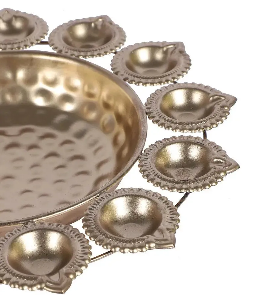 Metallic Urli with Tealight Holders for Home (Set of 3)