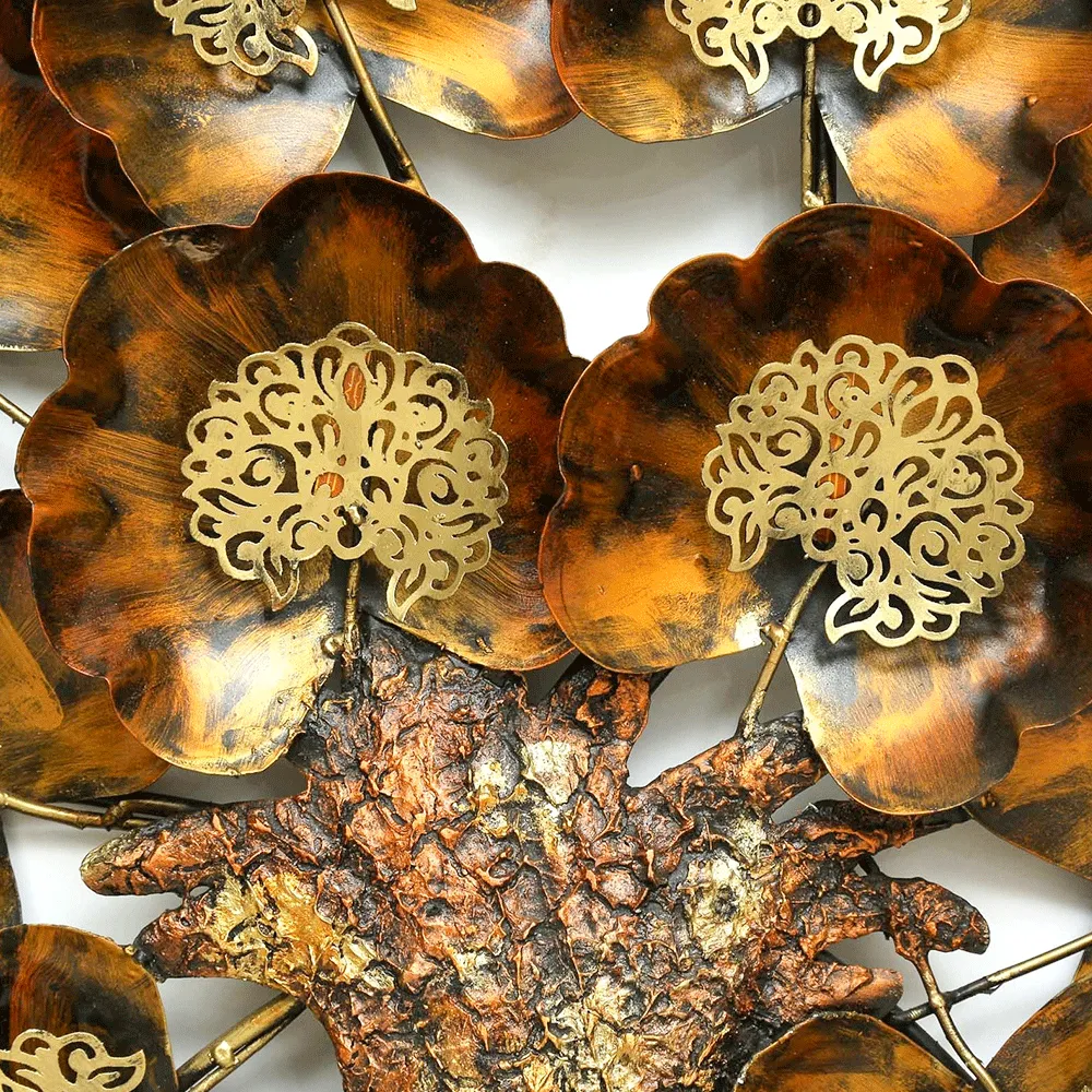 Meticulous Leaves Metal Wall Art With Led