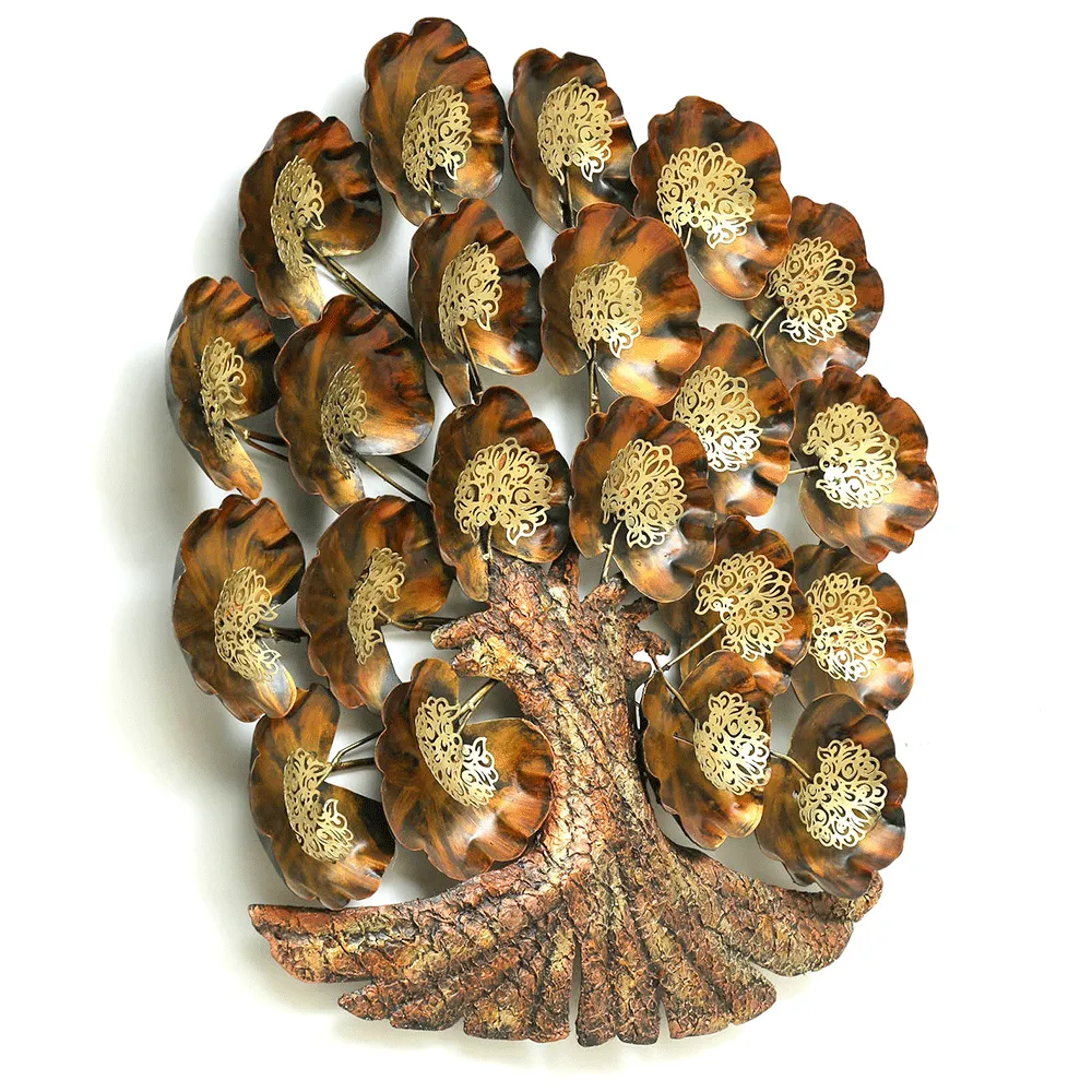 Meticulous Leaves Metal Wall Art With Led