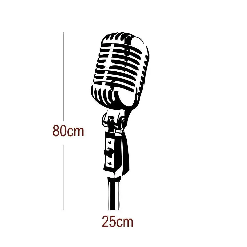 Microphone Music Wall Sticker Wall Decal For Singing Lover