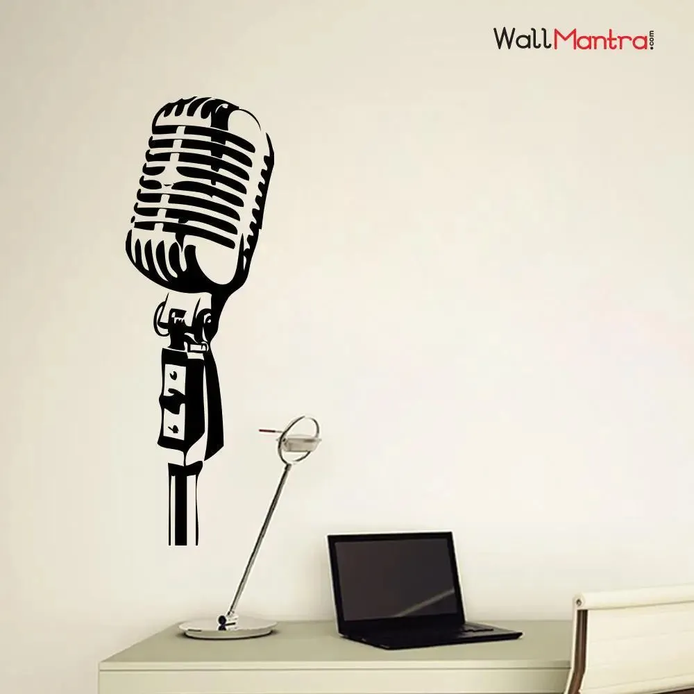 Microphone Music Wall Sticker Wall Decal For Singing Lover