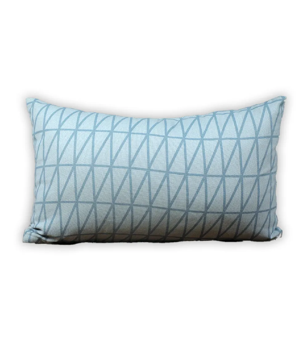 Mid Blue Parallel Line Stripe Print Cushion Cover