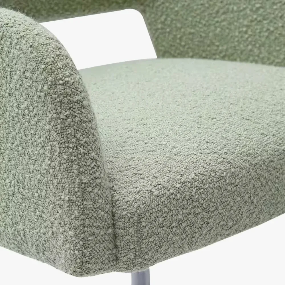 Mid-Century Modern Office Vanity Swivel Chair with Wheels in Desert Sage Single