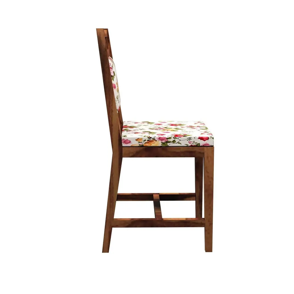 Mid-Century Style Sheesham Wood Dining Table 6 Seater With Padded seats