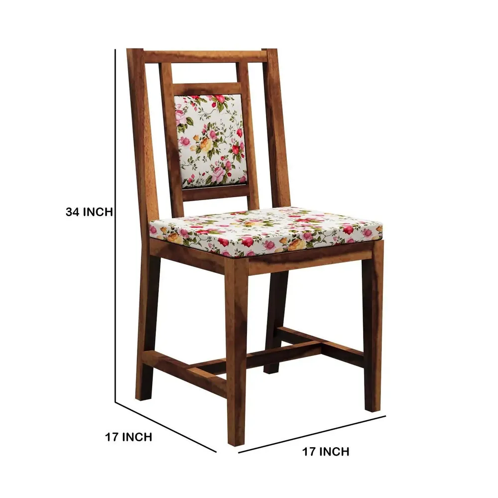 Mid-Century Style Sheesham Wood Dining Table 6 Seater With Padded seats