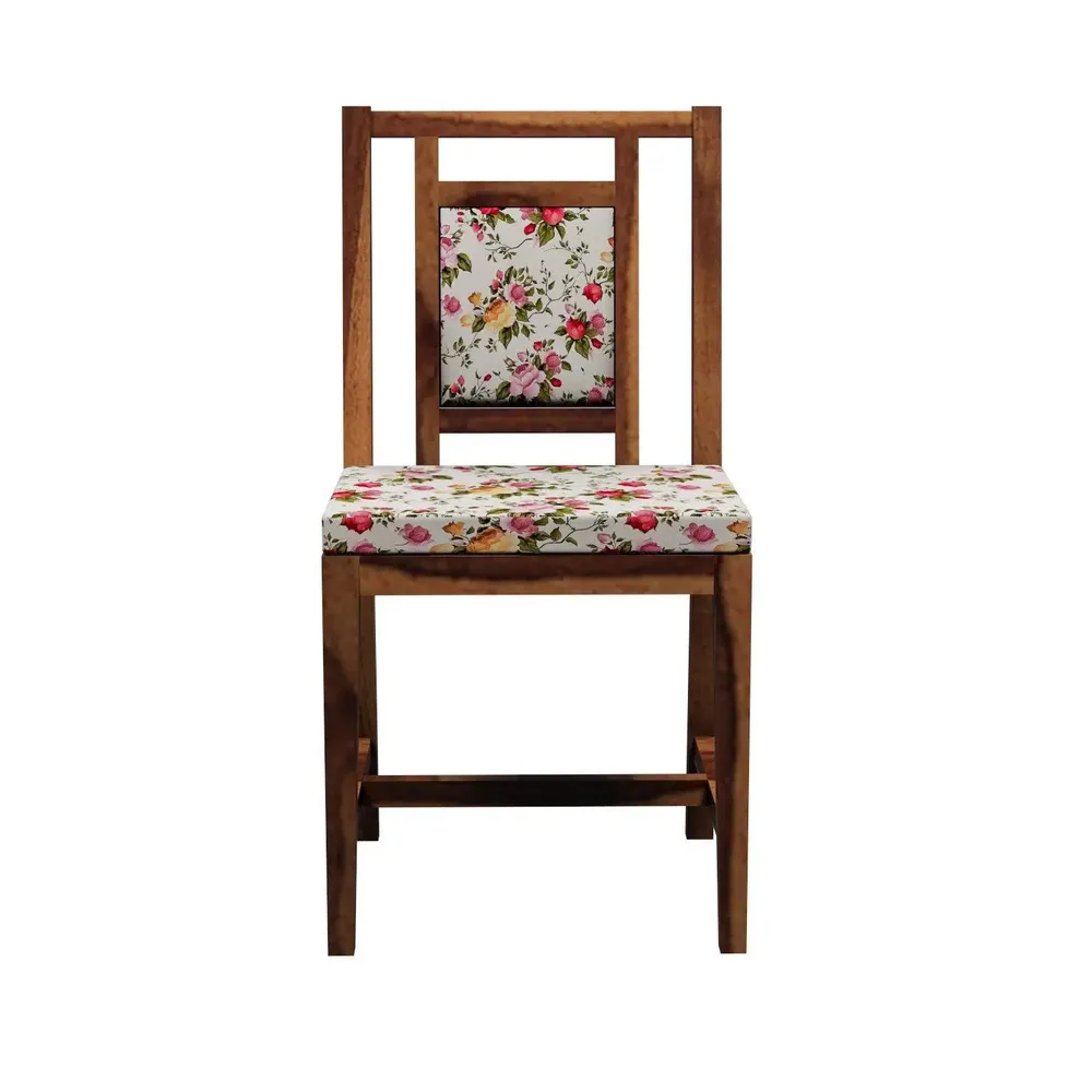Mid-Century Style Sheesham Wood Dining Table 6 Seater With Padded seats