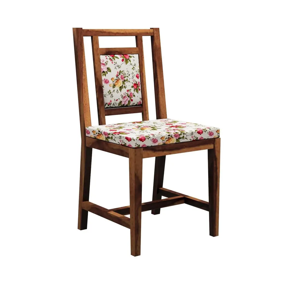 Mid-Century Style Sheesham Wood Dining Table 6 Seater With Padded seats
