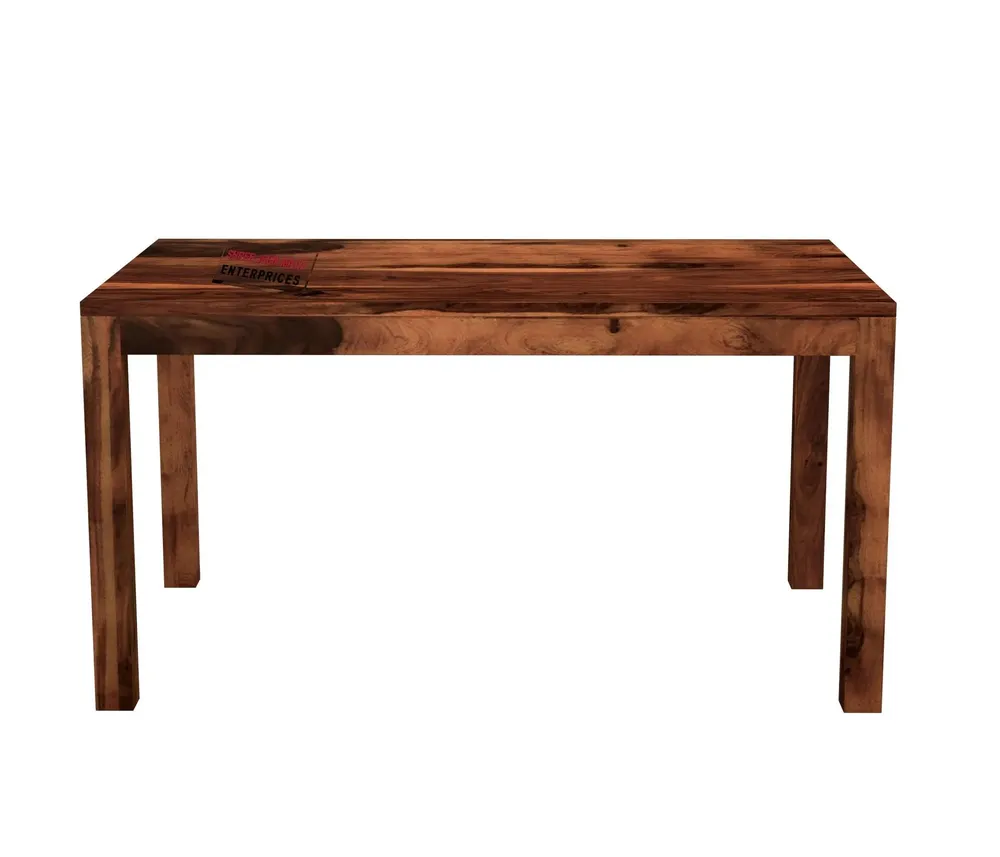 Mid-Century Style Sheesham Wood Dining Table 6 Seater With Padded seats