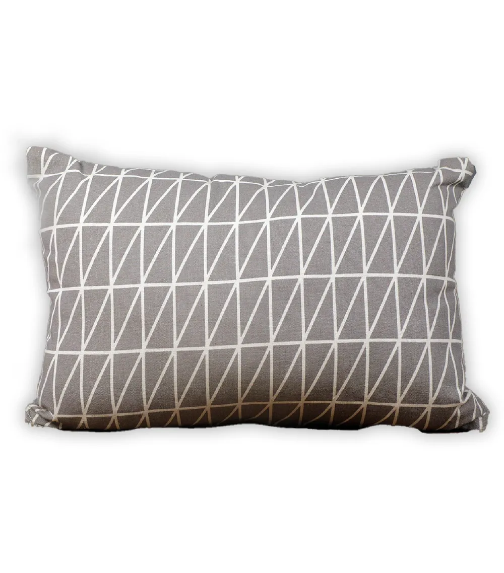 Mid Gray Parallel Line Stripe Print Cushion Cover