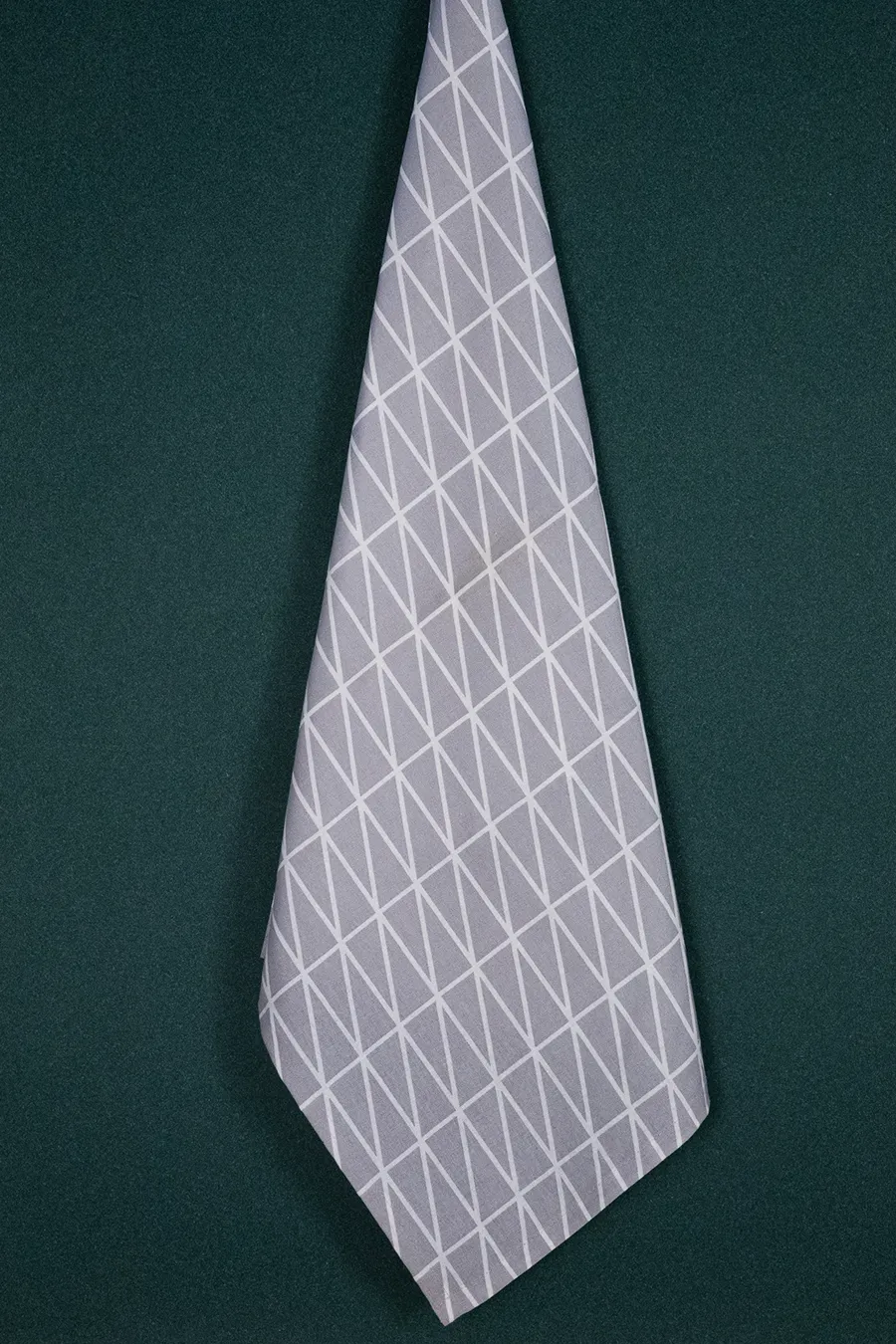 Mid Gray White Parallel Line Stripe Print Hand Towel (Set of 2)