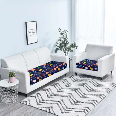 Midnight Forest Strechable Blue Sofa Seat Covers Set Of 2/4/6/8