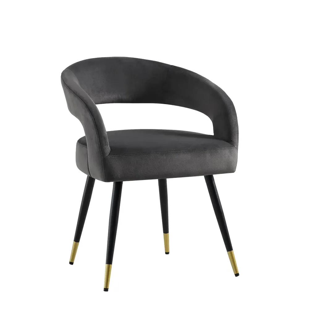 Midnight Grace Velvet Accent Chair Single