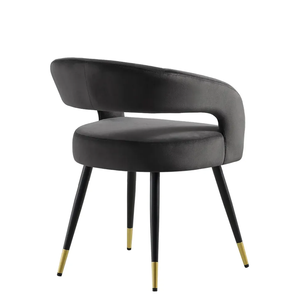 Midnight Grace Velvet Accent Chair Single