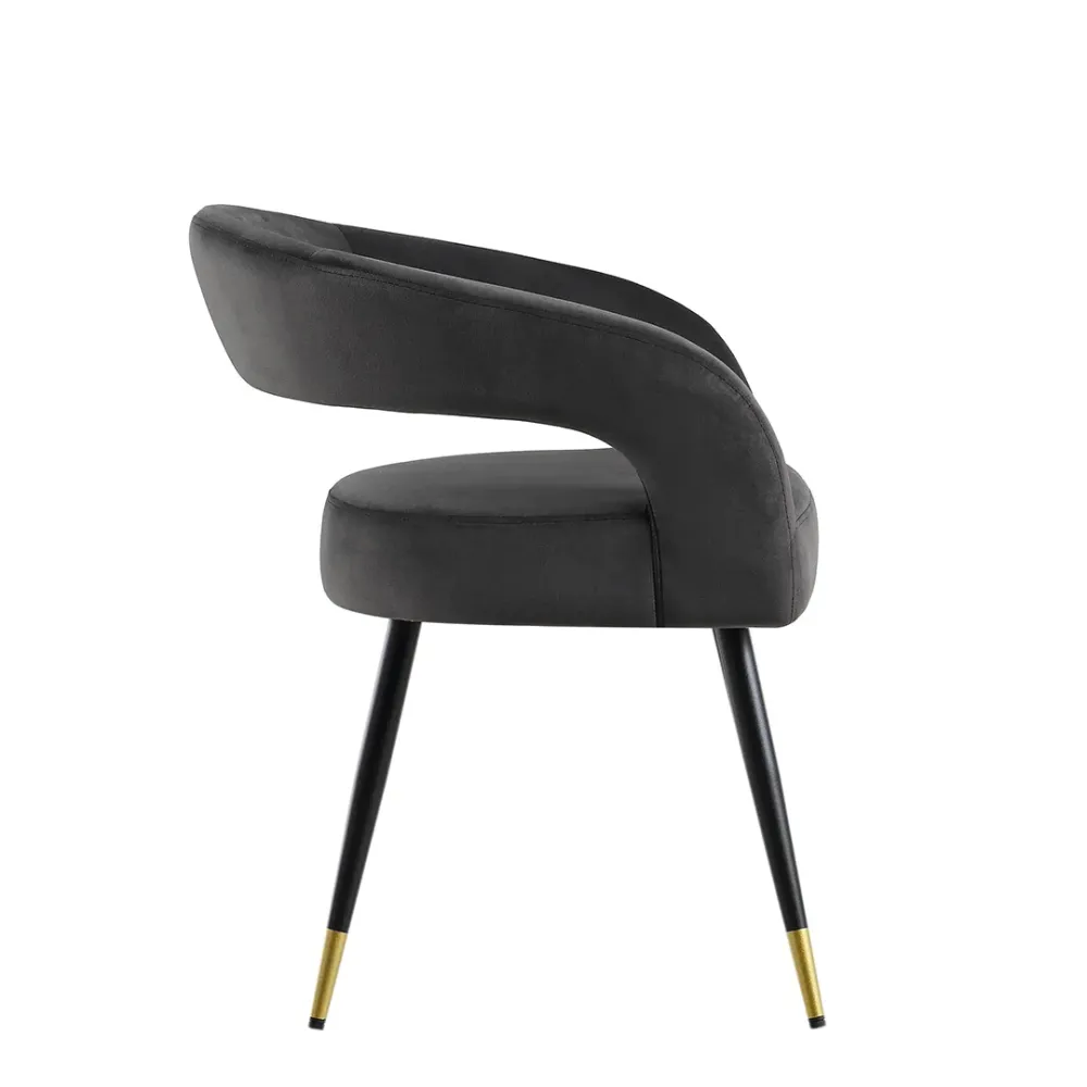 Midnight Grace Velvet Accent Chair Single