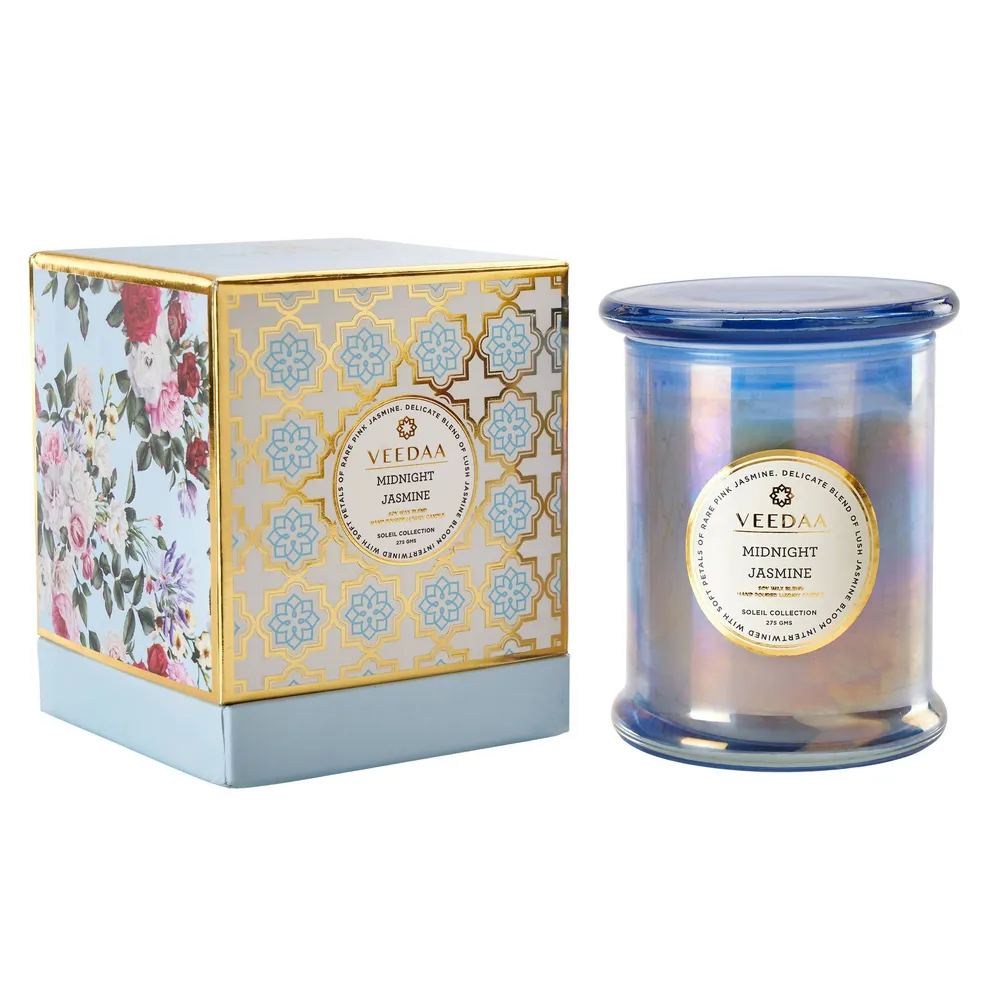 MIDNIGHT JASMINE DANUBE GLASS SCENTED CANDLE