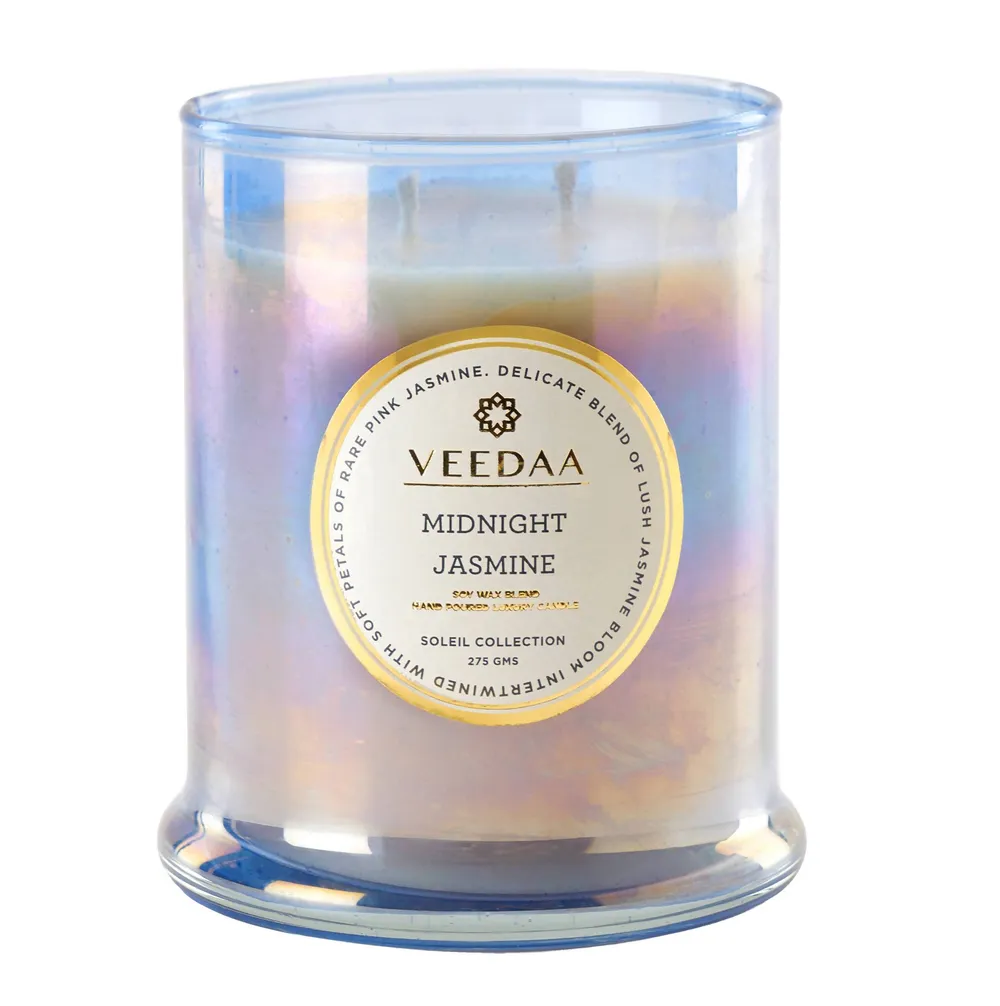 MIDNIGHT JASMINE DANUBE GLASS SCENTED CANDLE