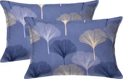 Midnight Petals Designer Floral Double Comforter (Blue)