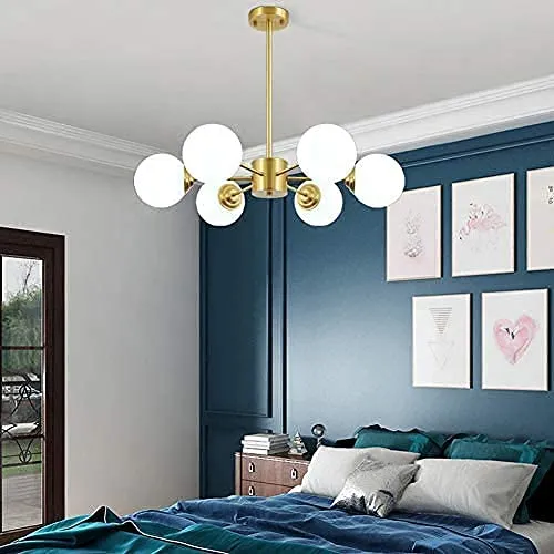 Milk White Round Contemporary Ceiling Light / Chandelier