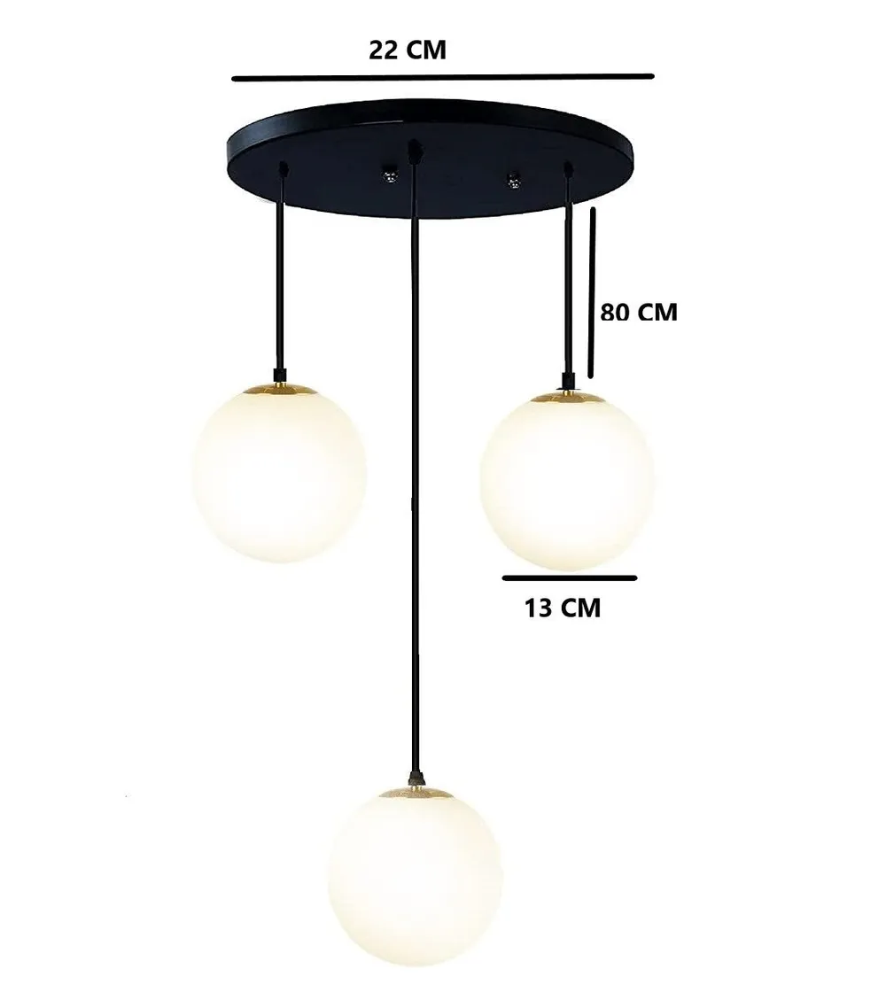Milky White Globes Trio Classic Ceiling Light