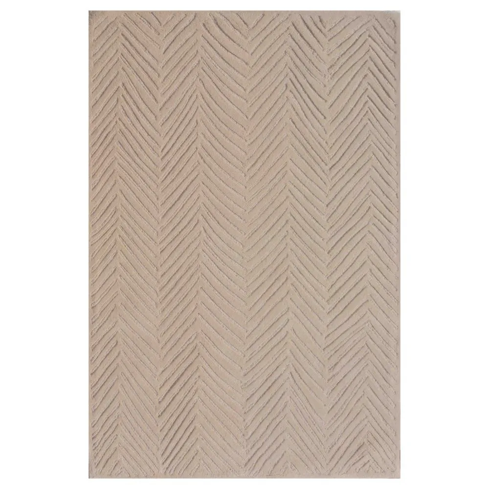 Minimalist Abstract Beige Tufted Area Carpet 2X5ft