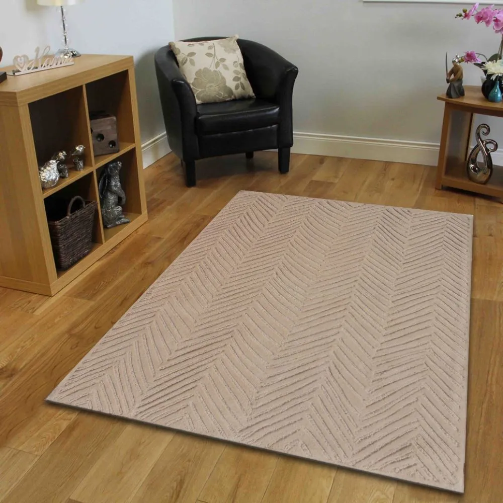 Minimalist Abstract Beige Tufted Area Carpet 2X5ft