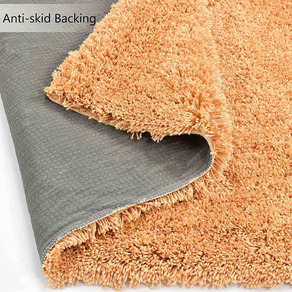 Minimalist Beige Solid Soft Feel Anti-Skid Rectangular Cotton Carpet 2X5