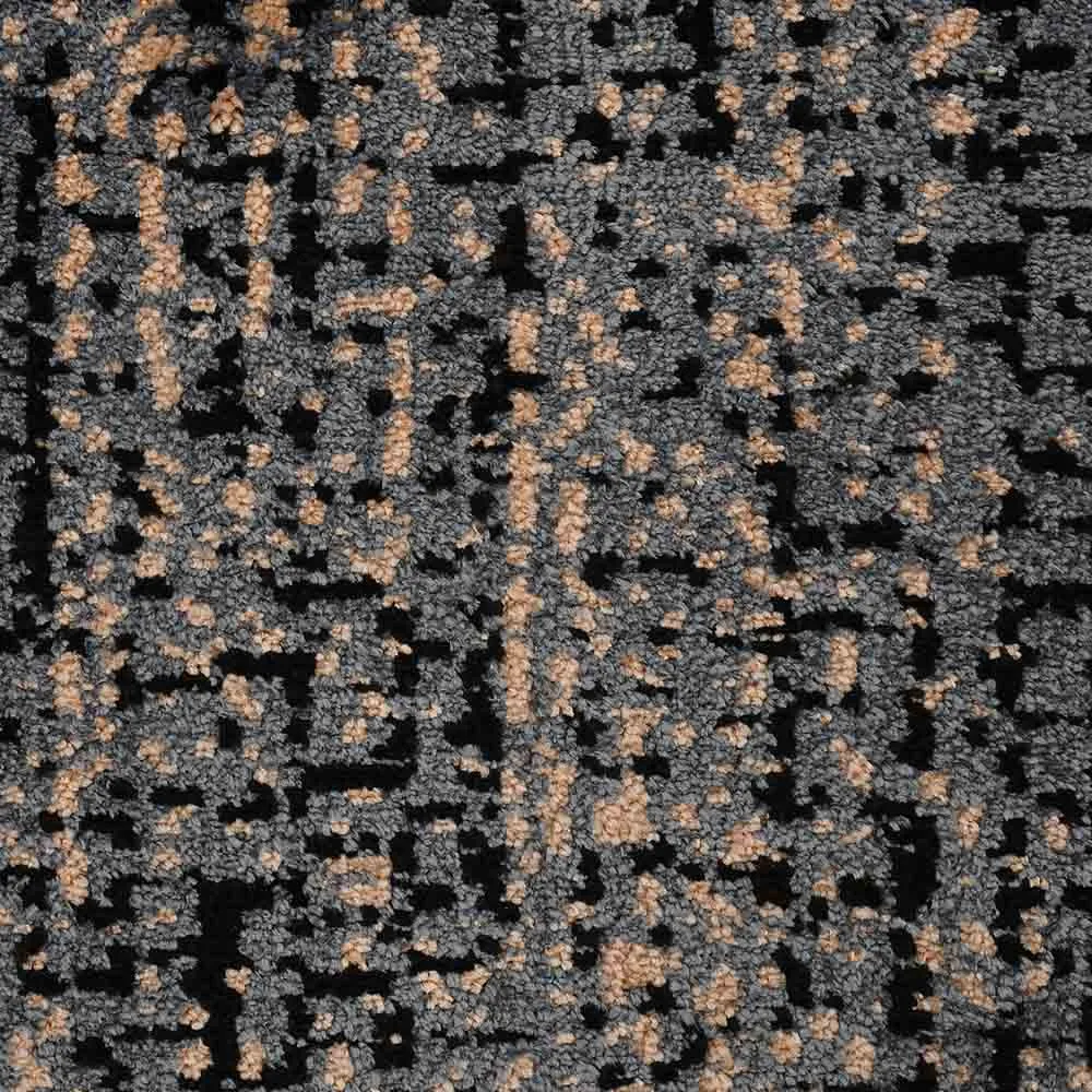 Minimalist Black and Grey Abstract Print Polyester Carpet 2X5