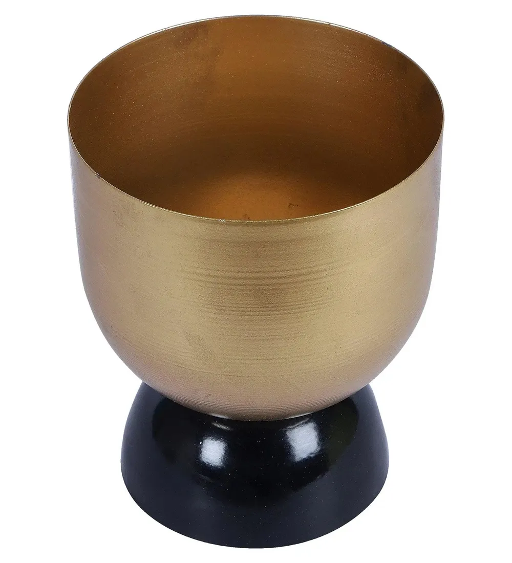 Minimalist Black & Gold Double Layer Detachable Cable Planter Set of 2