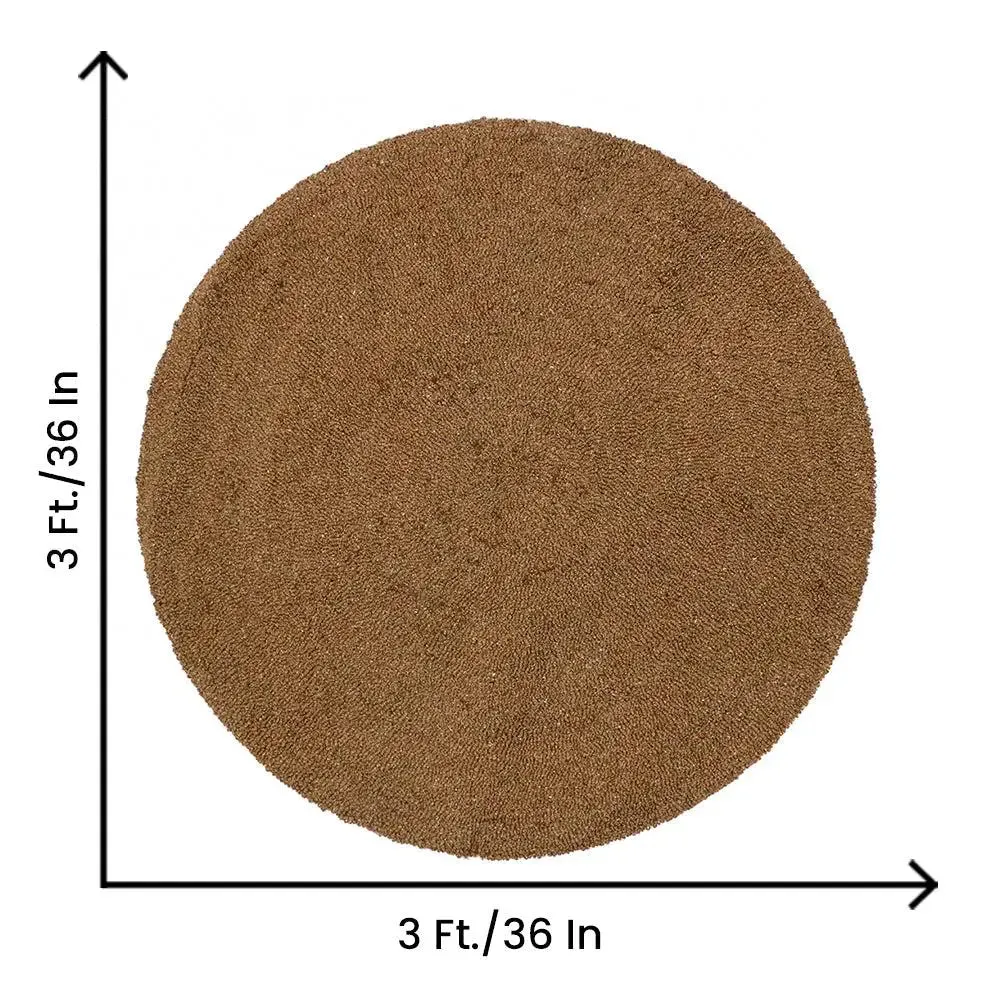 Minimalist Brown Woolen Carpet 3 ft