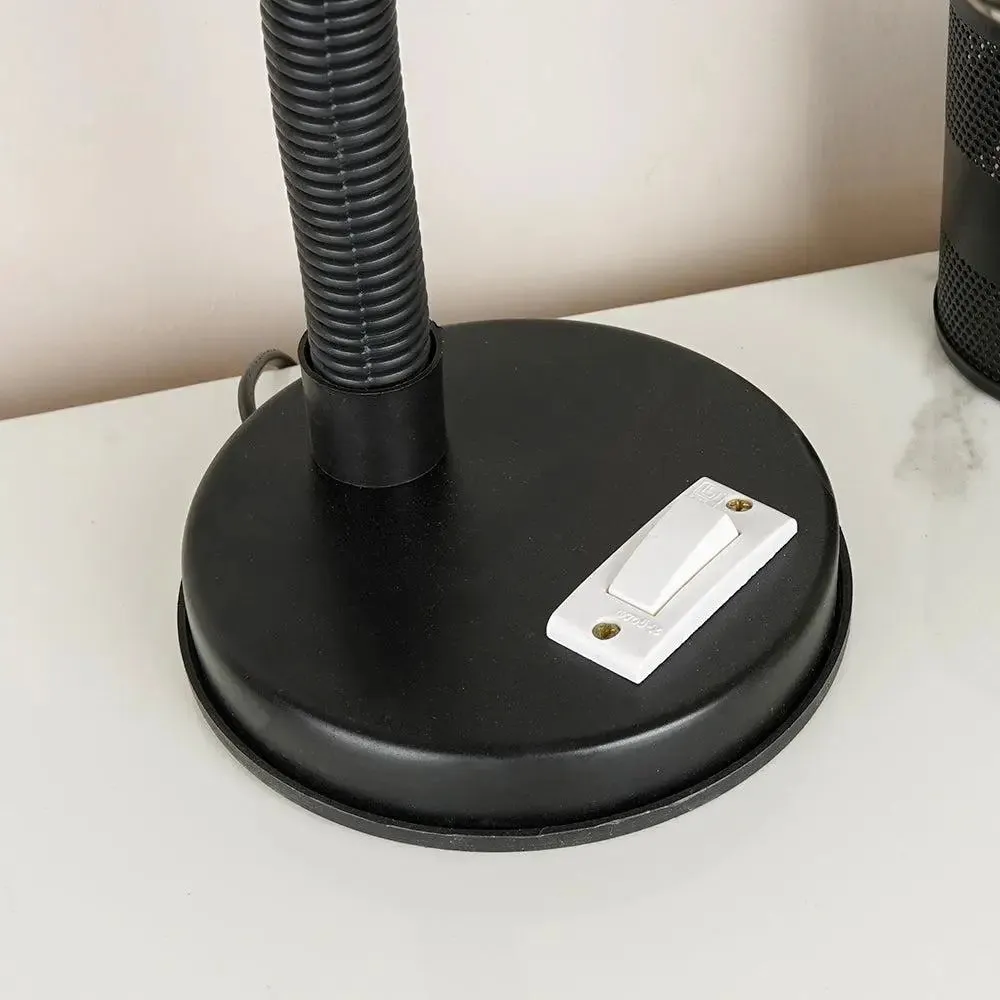 Minimalist Chrome-finished Table Lamp for Study Area with Adjustable Neck