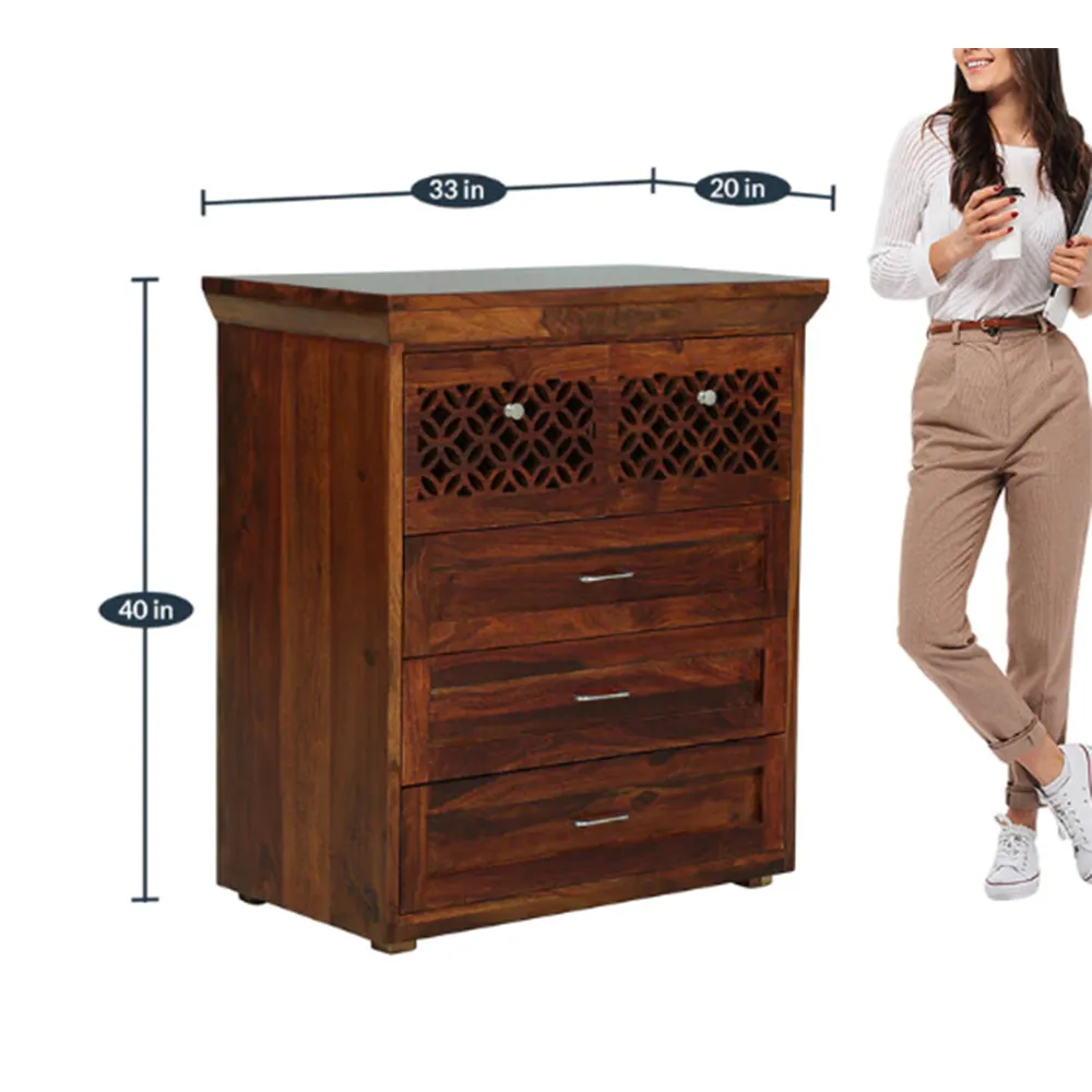 Minimalist Designer Sheesham Wood Chest Of Drawers