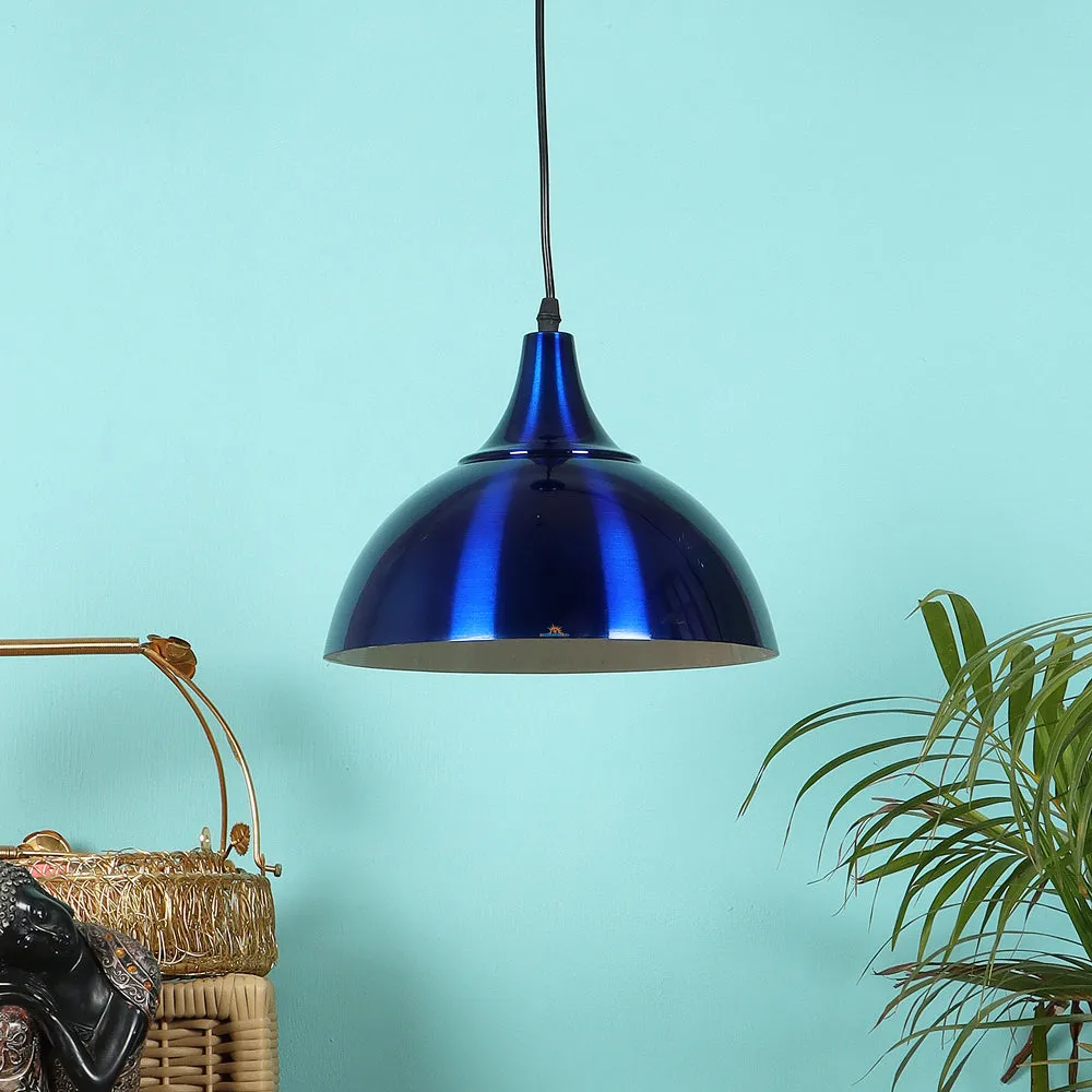 Minimalist Dome Shaped Metal Hanging Light Red