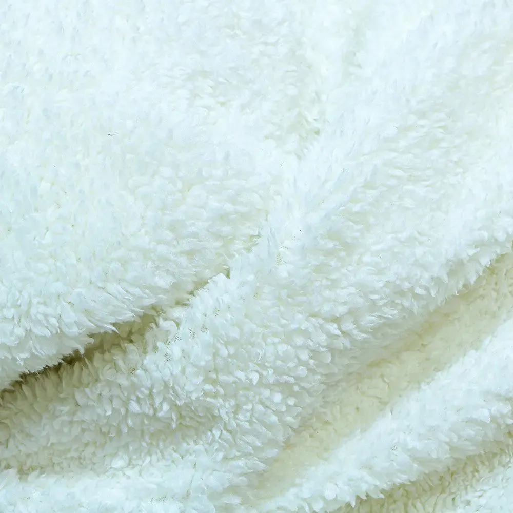 Minimalist Fringed Soft Faux Fur Throw