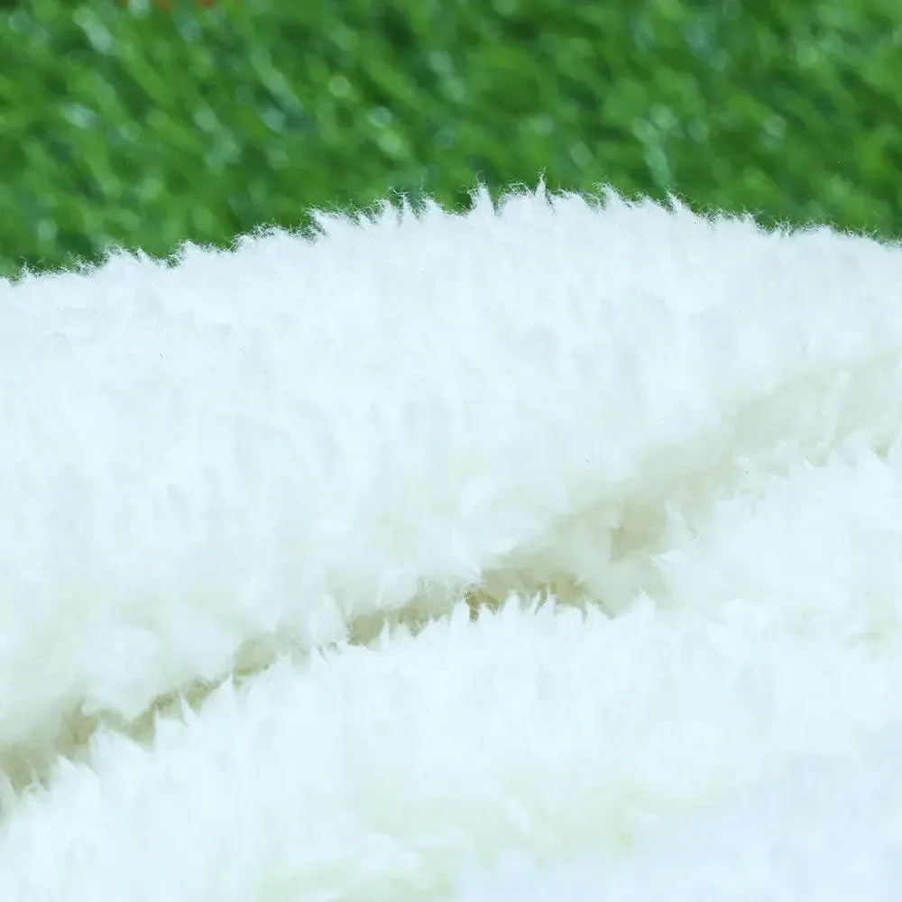 Minimalist Fringed Soft Faux Fur Throw