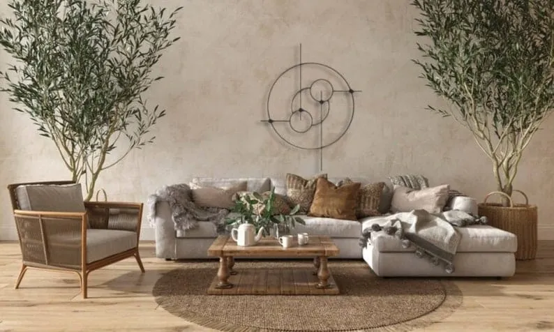 Minimalist Geometric Round Metal Wall Art