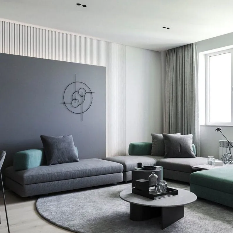 Minimalist Geometric Round Metal Wall Art