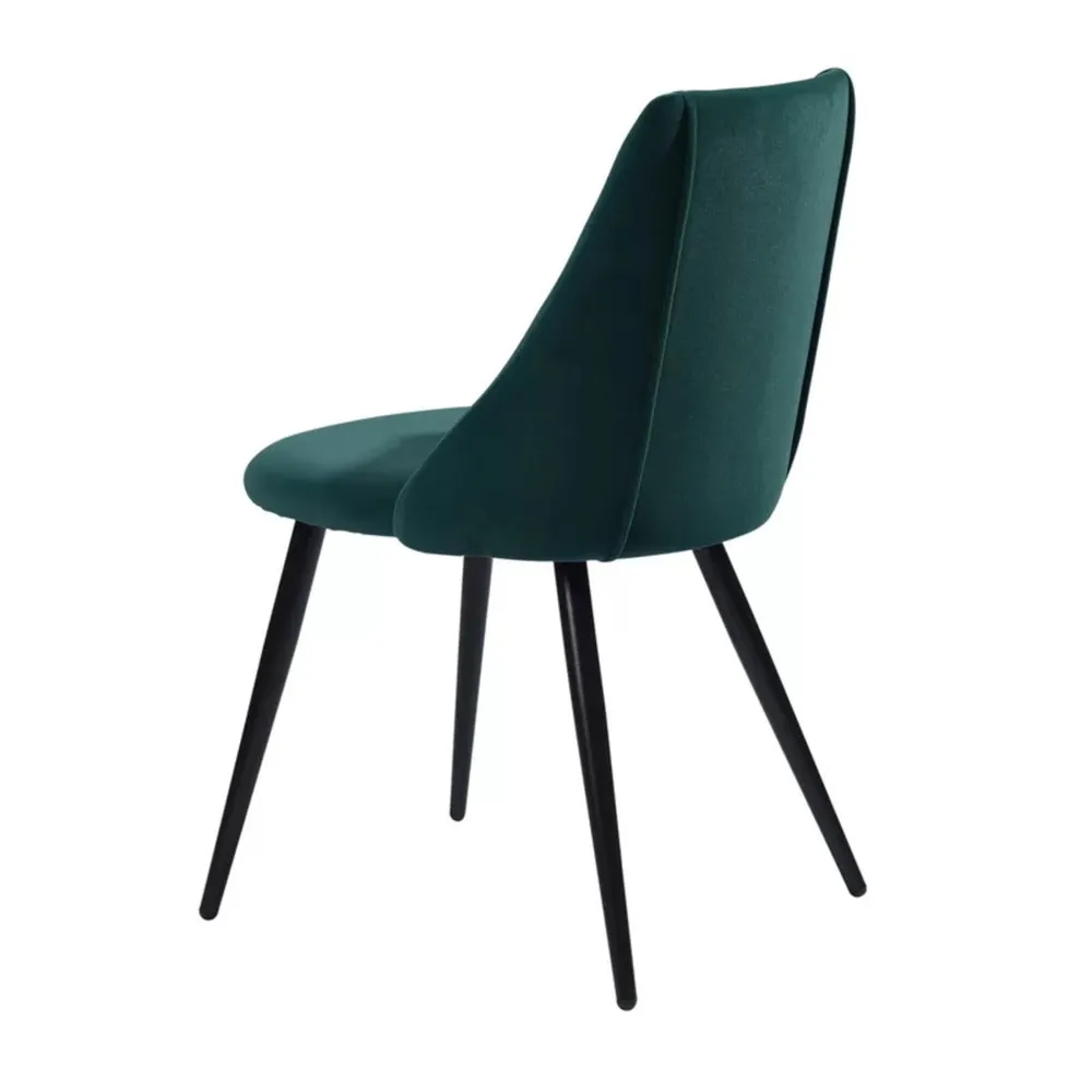 Minimalist Green Velvet Dining Chair Single Piece