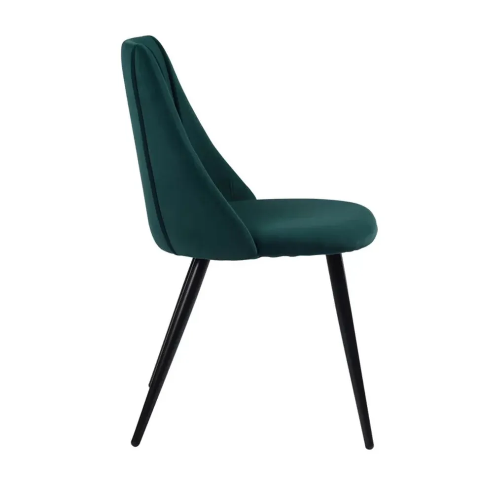 Minimalist Green Velvet Dining Chair Single Piece